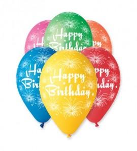 20 Baloane latex colorate 32cm inscriptionate Happy Birthday Artificii
