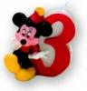 Lumanare de tort cifra 3 Mickey Mouse