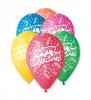 20 baloane latex colorate 32cm inscriptionate happy birthday confetti