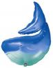 Balon folie metalizata balena albastra 25"x32"