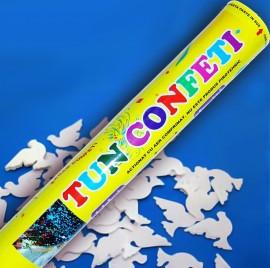 Tun de confetti 40 cm cu porumbei albi