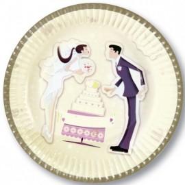 10 Farfurii nunta cununia civila din carton 18cm