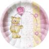 10 farfurii botez cu diametru 18cm TEDDY BEAR PINK