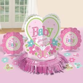 Kit decor masa botez 23 piese Welcome Little One Girl