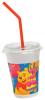 12 pahare milkshake cu paie capac 300ml winnie the