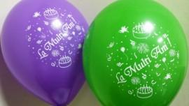 20 baloane latex 30cm imprimate LA MULTI ANI -culori asortate