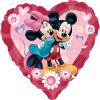 Balon minifolie metalizata 23cm MINNIE si MICKEY HEART