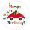 Balon folie metalizata HAPPY BIRTHDAY CAR cu snur rafie