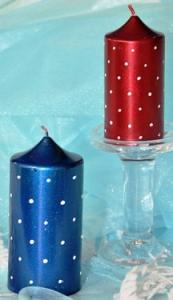 Lumanare Decorativa cilindrica ROSU ALBASTRU 10cm (Culoare: ALBASTRU)