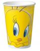 10 pahare carton tweety yellow