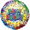 Balon folie metalizata happy birthday explosion  cu