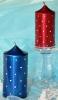 Lumanare decorativa cilindrica rosu albastru 10cm