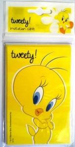 Set de 6 invitatii de petrecere copii TWEETY YELLOW