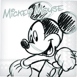 20 Servetele 33x33cm MICKEY MOUSE BLACK & WHITE