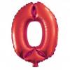 Balon folie metalizata cifra 0 culoare rosu 35cm
