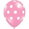 10 baloane roz cu buline albe 26cm
