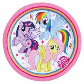 8 Farfurii carton plastifiat 23cm My Little Pony Rainbow