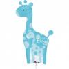 Balon botez folie 64x107cm baby blue giraffes