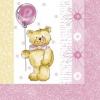 20 servetele botez 33x33cm Teddy Bear PINK