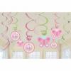 12 decoratiuni botez spirale colorate welcome little one - girl