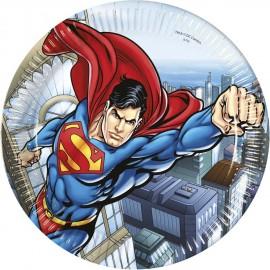 8 Farfurii carton plastifiat 23cm Superman