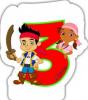 Lumanare aniversara pentru tort cifra 3 JAKE & Neverland Pirates