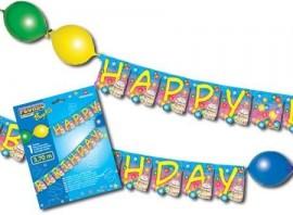 Decoratiune Banner HAPPY BIRTHDAY cu baloane 3,70metri