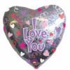 Balon folie metalizata 45cm I Love You Heart & Swirls