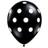 10 baloane negre cu buline albe 26cm