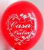 20 Baloane nunta cununia civila latex 26cm inscriptionate CASA DE PIATRA - ROSU