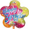 Balon folie metalizata 75x75cm happy birthday flower