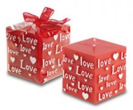 Lumanare decorativa cubica Valentine's Day  LOVE