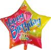 Balon folie metalizata 75x75cm HAPPY BIRTHDAY STAR