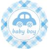 Balon botez folie metalizata 45cm Baby Boy Plaid Car