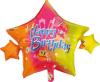 Balon folie metalizata 60x60cm happy birthday stars