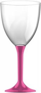Cupe Pahare MAXI pentru sampanie vin cocktail din plastic reutilizabile set 6buc - picior FUCHSIA