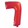 Balon folie metalizata cifra 7 culoare rosu 35cm