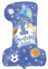 Balon folie metalizata SUPERSHAPE First Birthday All Stars 71x48cm