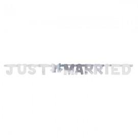 Banner litere decupate JUST MARRIED Silver 1.3m x 10.7cm