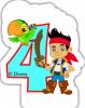 Lumanare aniversara pentru tort cifra 4 JAKE & Neverland Pirates