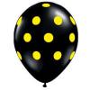 10 baloane negre cu buline galbene 26cm