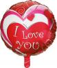 Balon folie metalizata rotund 46cm I LOVE YOU