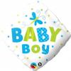 Balon botez folie metalizata 45cm diamond baby boy dots &