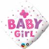 Balon botez folie metalizata 45cm diamond baby girl dots &