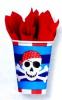 8 Pahare 266ml PIRATE PARTY