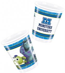 8 Pahare plastic 200ml Monsters University