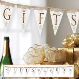 Banner stegulete Rustic Wedding Gifts & Cards 240 cm