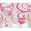 12 Spirale decorative metalizate roz pentru agatat 55.8cm