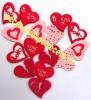 Confetti decoratiuni inimioare lemn 15 buc
