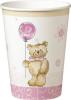 10 pahare carton TEDDY BEAR PINK